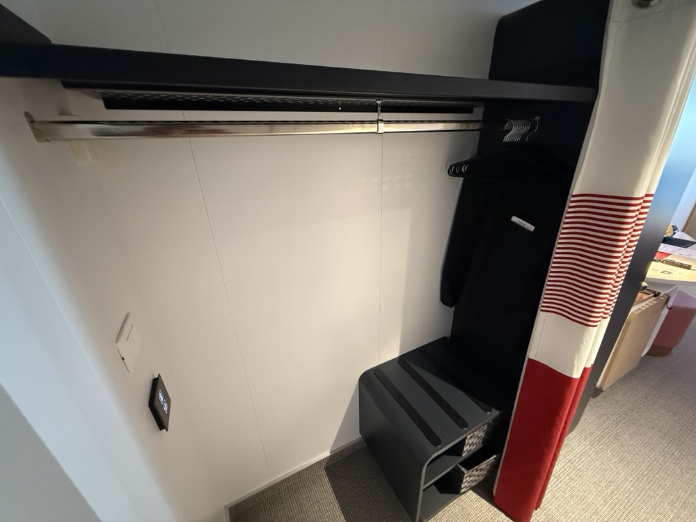 Closet Space in Stateroom 14170A on Virgin Voyages Brilliant Lady