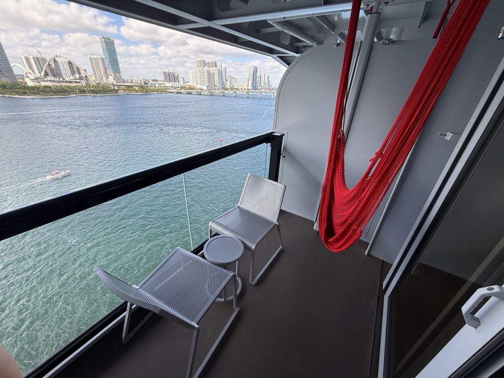 Balcony for stateroom 14170A on Virgin Voyages Brilliant Lady