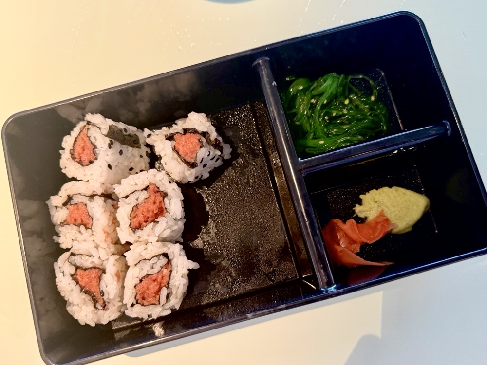 Sushi in convenient grab-and-go bento boxes on Brilliant Lady