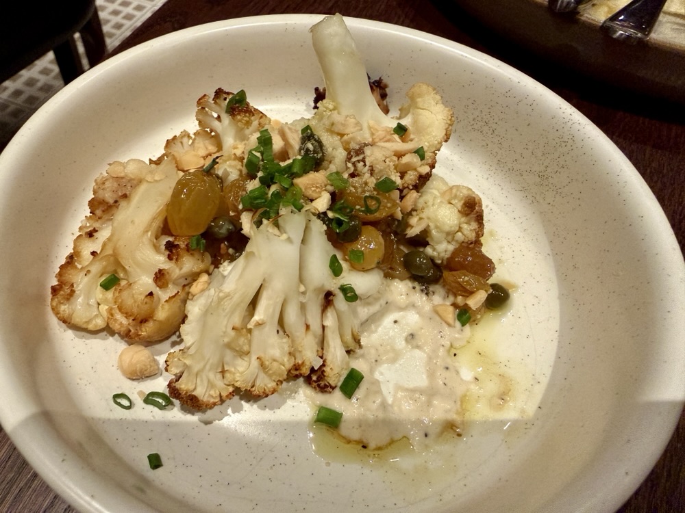 Roasted Cauliflower Catalan from Rojo on Brilliant Lady
