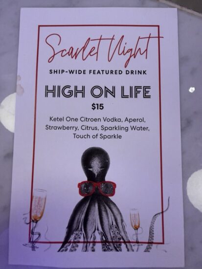 Special Scarlet Night Cocktail on Brilliant Lady