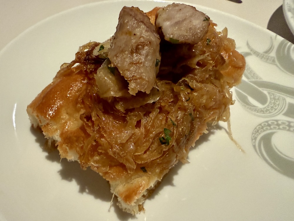 Sausage and Onion Focaccia from The Galley on Brilliant Lady