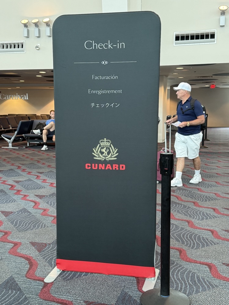 Checking in for the Queen Elizabeth