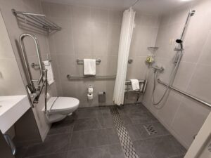 Bathroom in stateroom 2018 on Queen Elizabeth