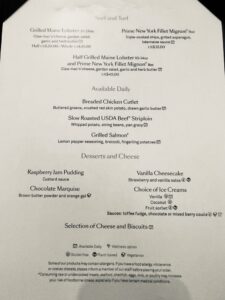 Day 1 Britannia Dining Room Menu on Queen Elizabeth
