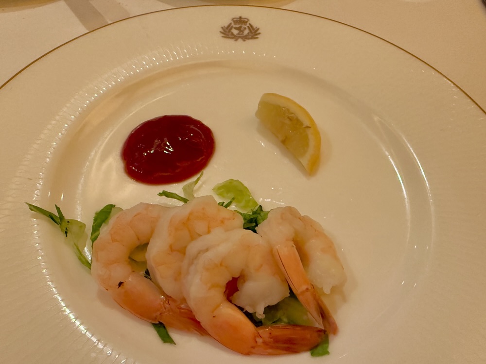 Shrimp Cocktail from the Britannia dining room on Queen Elizabeth