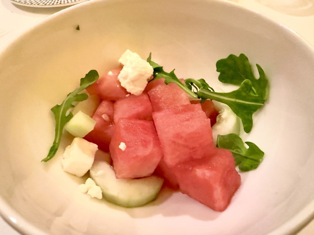 Feta & Watermelon Salad from the Britannia dining room on Queen Elizabeth