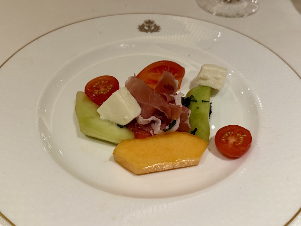 Parma Ham, Mozzarella, and Tomato from the Britannia Restaurant on Queen Elizabeth