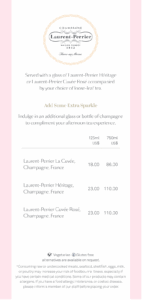 Queen Elizabeth Tea Time Menu