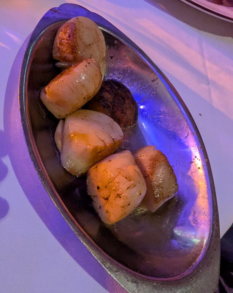 Seared Scallops from Rapunzel's Royal Table on the Disney Magic