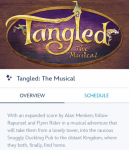 Tangled The Musical on the Disney Magic