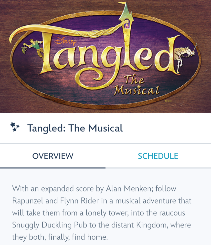 Tangled The Musical on the Disney Magic