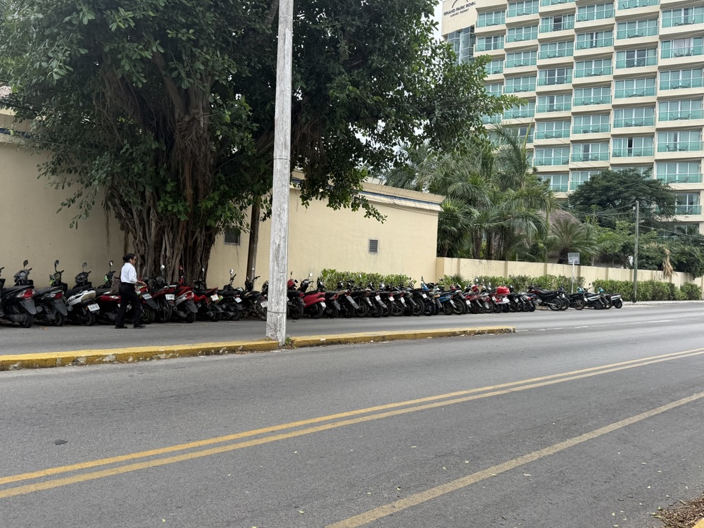 Those are all motorcycles and scooters for rent in Cozumel