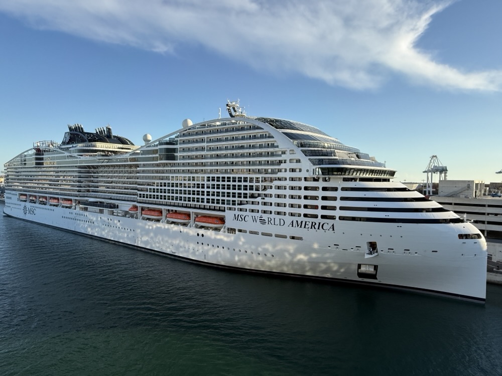 MSC World America at Port Miami on November 8, 2025