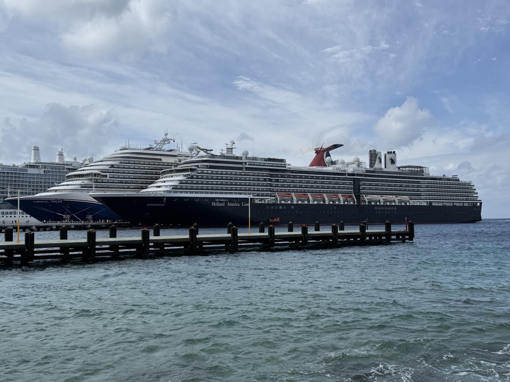 Zuiderdam docked iin Cozumel on November 13, 2025
