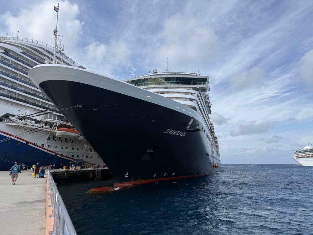 Zuiderdam docked iin Cozumel on November 13, 2025