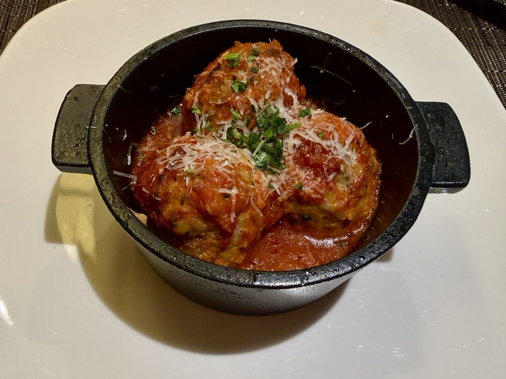 Meatballs from Canaletto on Zuiderdam
