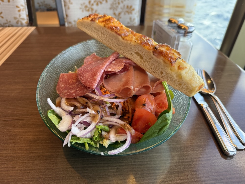 Made-to-order salad from the Lido on Zuiderdam