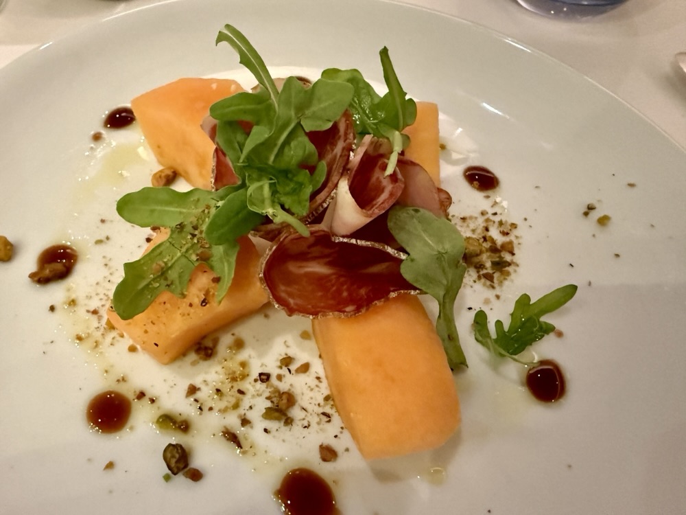 Coppa, burrata, and cantaloupe salad from the MDR on Rotterdam