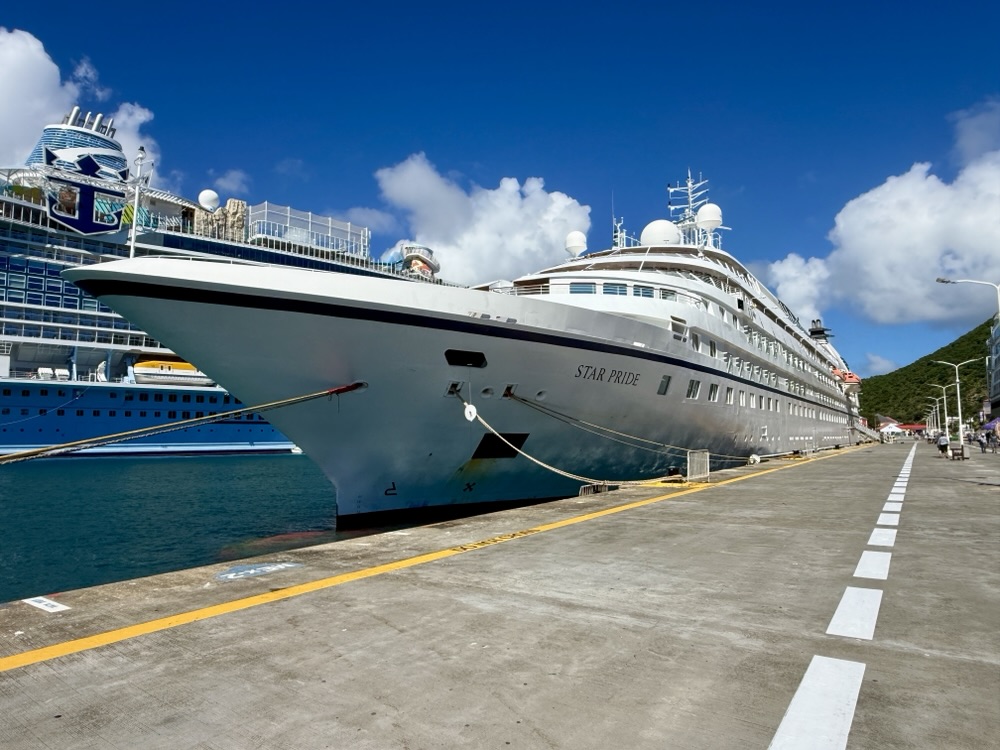Windstar's Star Pride docked in St. Maarten on November 20, 2025