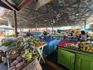 Inside the local marketplace in Castries
