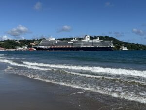 Beach / Breakwater near the Port of Scarborough in St. Lucia