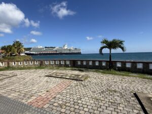 Beach / Breakwater near the Port of Scarborough in St. Lucia