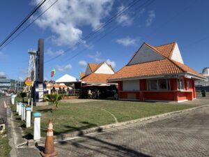 Shops near the Port of Scarborough in St. Lucia