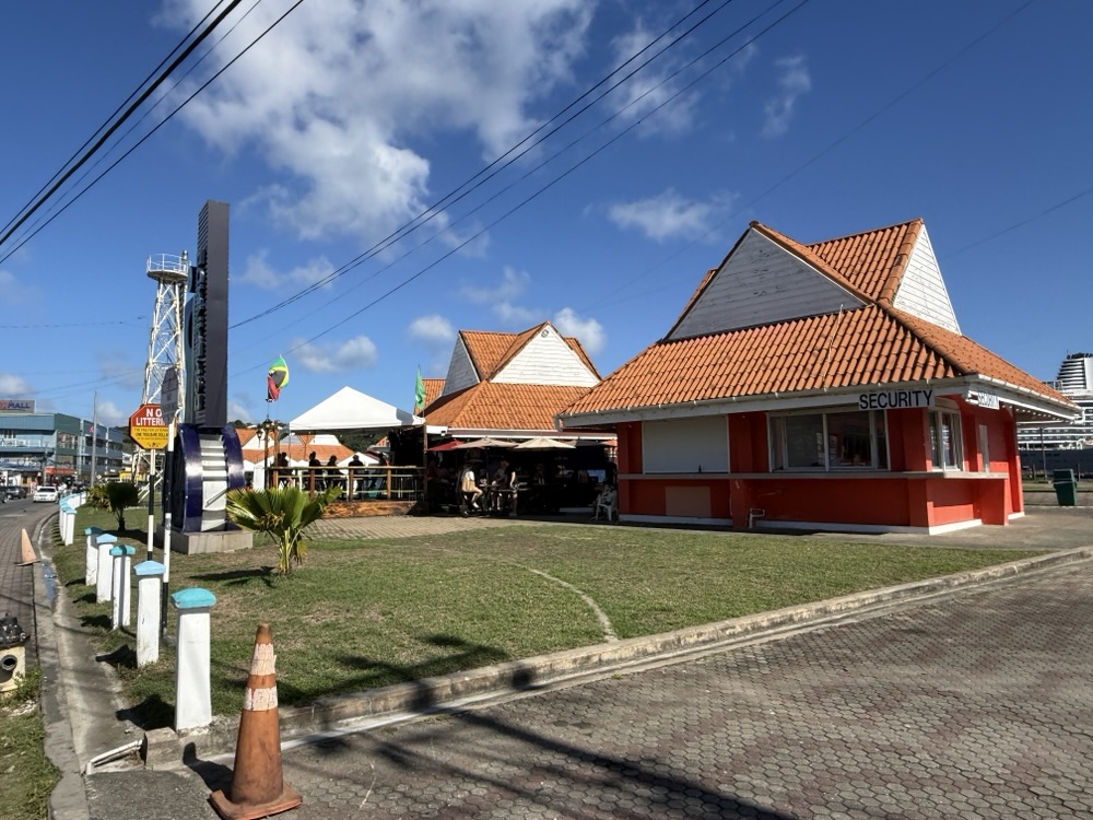 Shops near the Port of Scarborough in St. Lucia