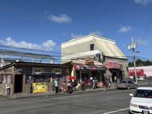 Shops near the Port of Scarborough in St. Lucia