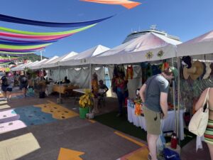 Local merchants at the Port of Scarborough in Tobago