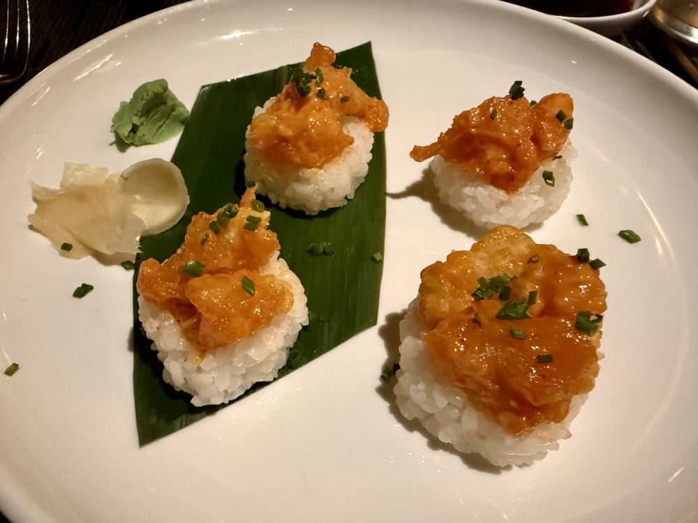 A shrimp-something-something not on the menu at Morimoto at Sea