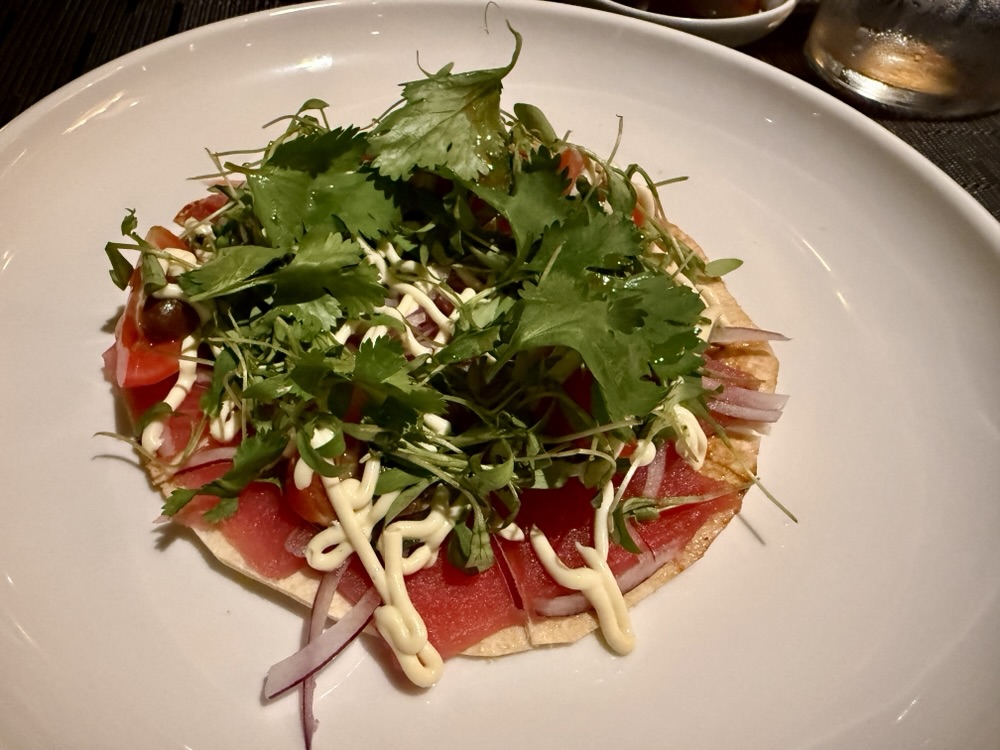 Tuna Pizza from Morimoto at Sea on Rotterdam