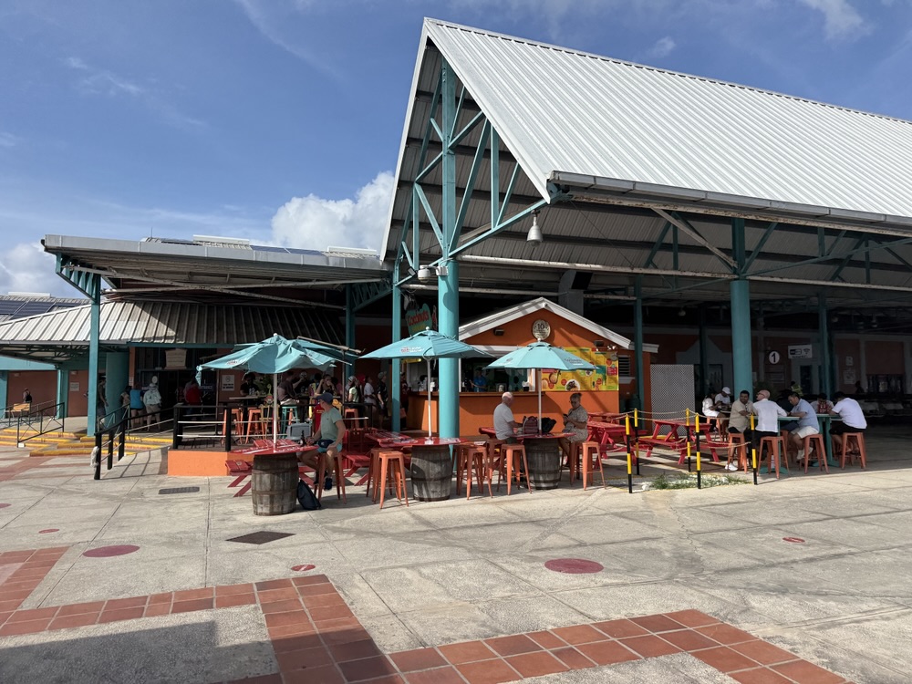 A small bar/restaurant right outside the cruise terminal in Bridgetown, Barbados