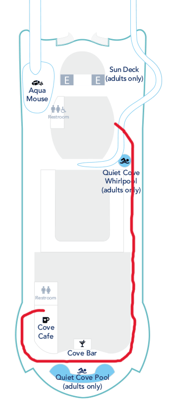 Cove Cafe access on the Disney Treasure