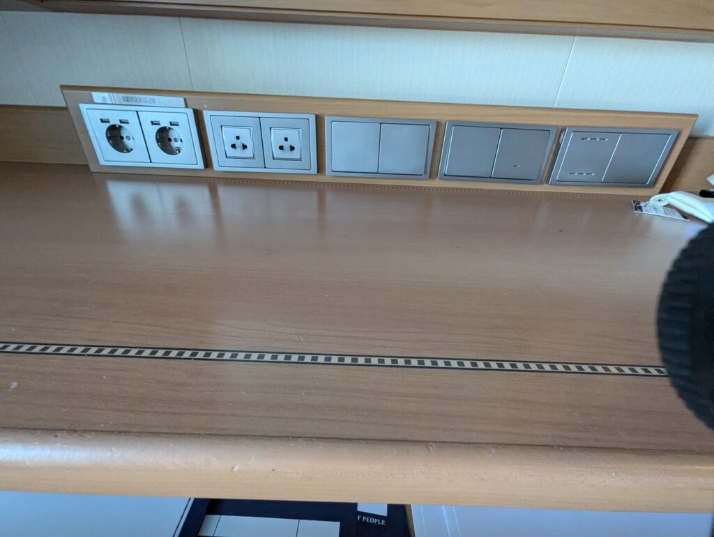 Desk outlets on the Disney Fantasy
