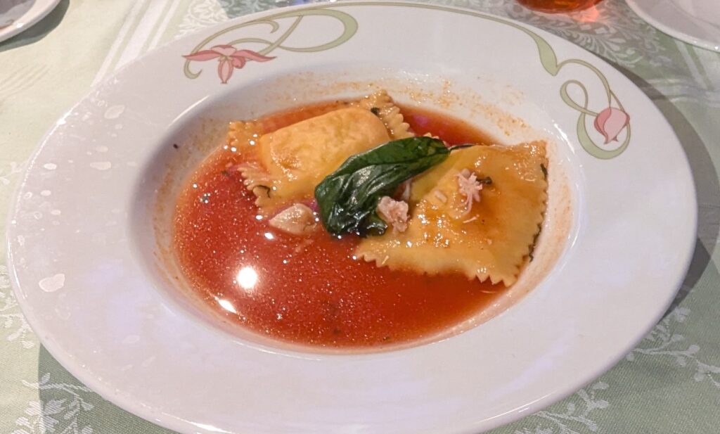 Atlantic Lobster Ravioli from Enchanted Garden on the Disney Fantasy