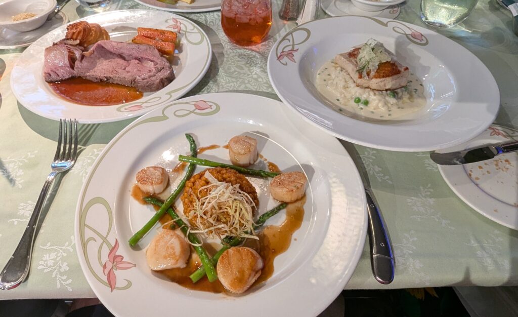 Mickey Shaped entrees from Enchanted Garden on the Disney Fantasy