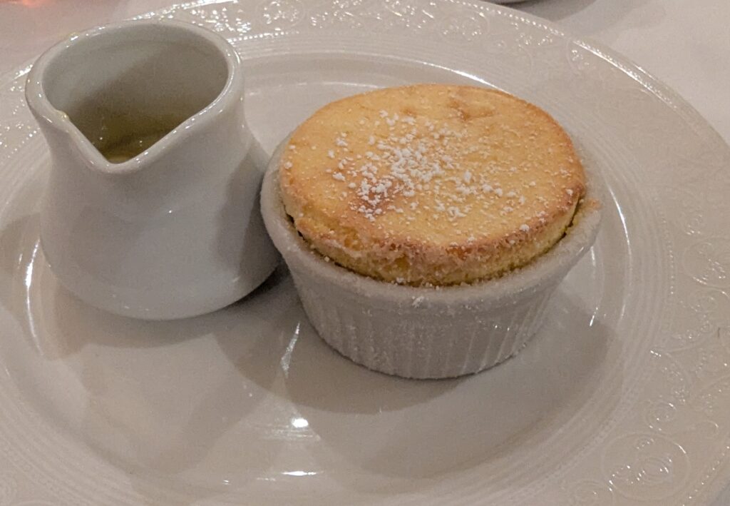 Grand Marnier Souffle in Royal Court on the Disney Fantasy