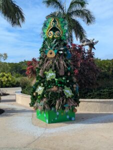 Holiday decorations in Disney's Lookout Cay at Lighthouse Pointe