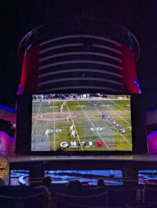 Watching the Packer Game on Funnel Vision on the Disney Fantasy