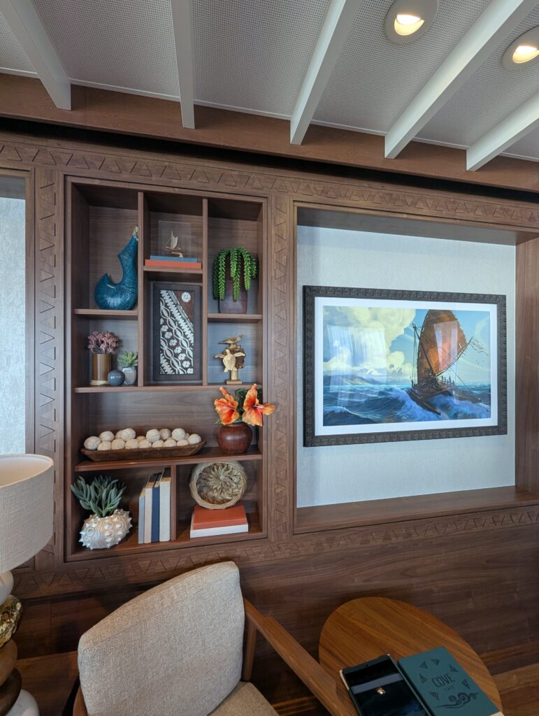 Moana artwork in Cove Cafe on the Disney Treasure