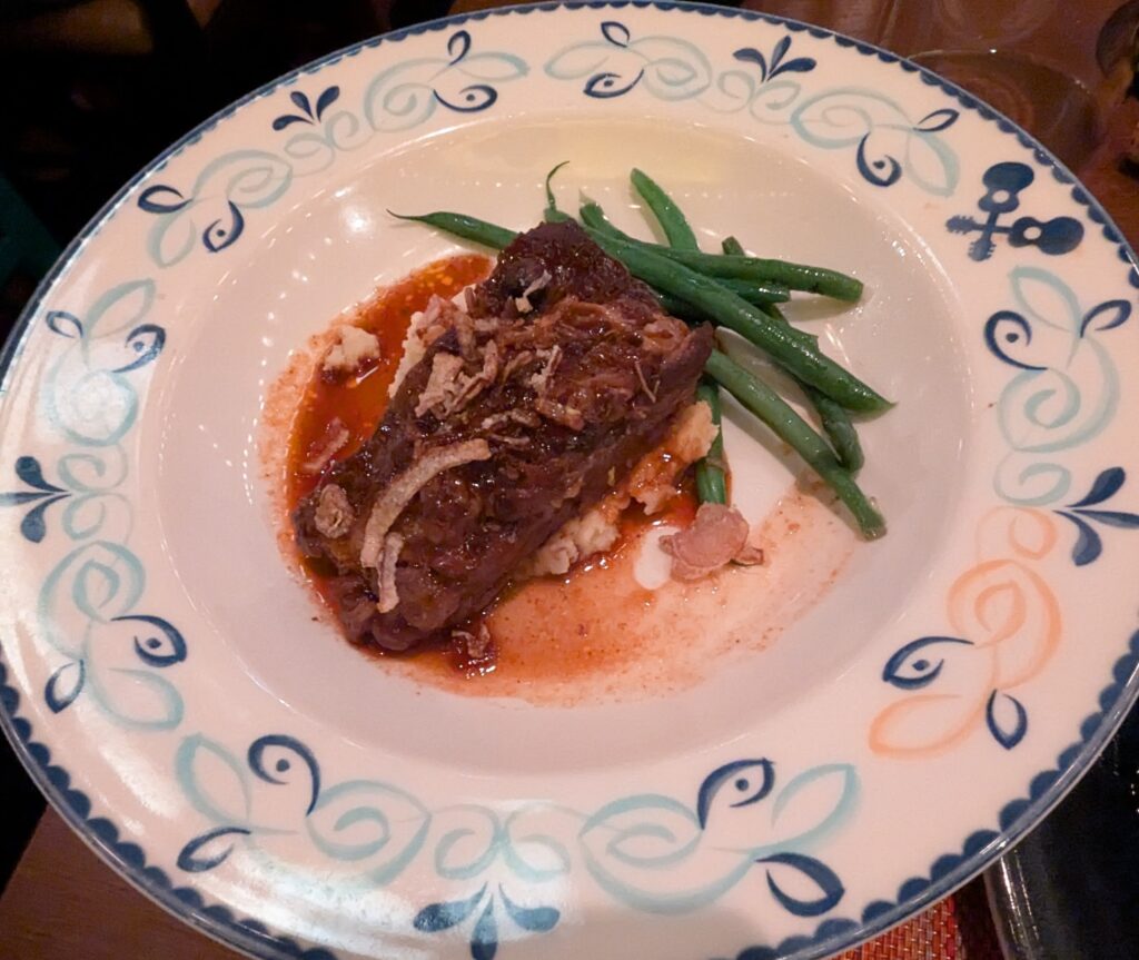 Beef Short Rib at Plaza de Coco on the Disney Treasure