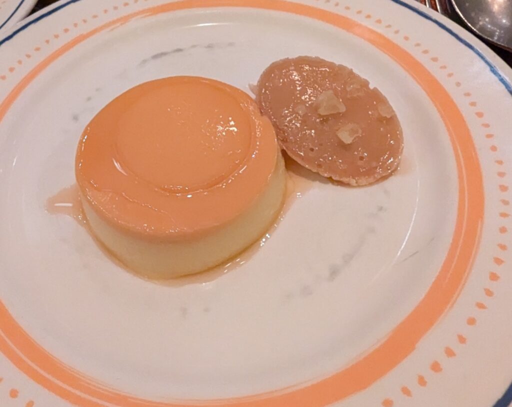 Tia Gloria's Flan de Queso at Plaza de Coco on the Disney Treasure