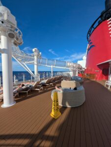 Quite Cove pool deck on the Disney Treasure