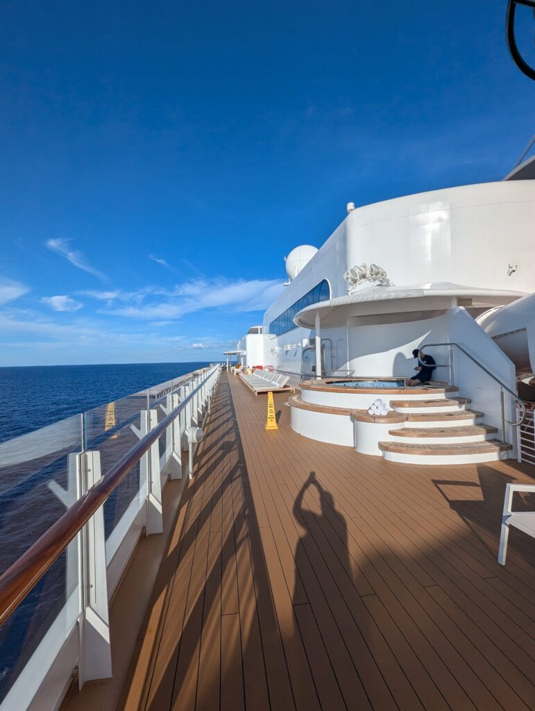 Quite Cove pool deck on the Disney Treasure