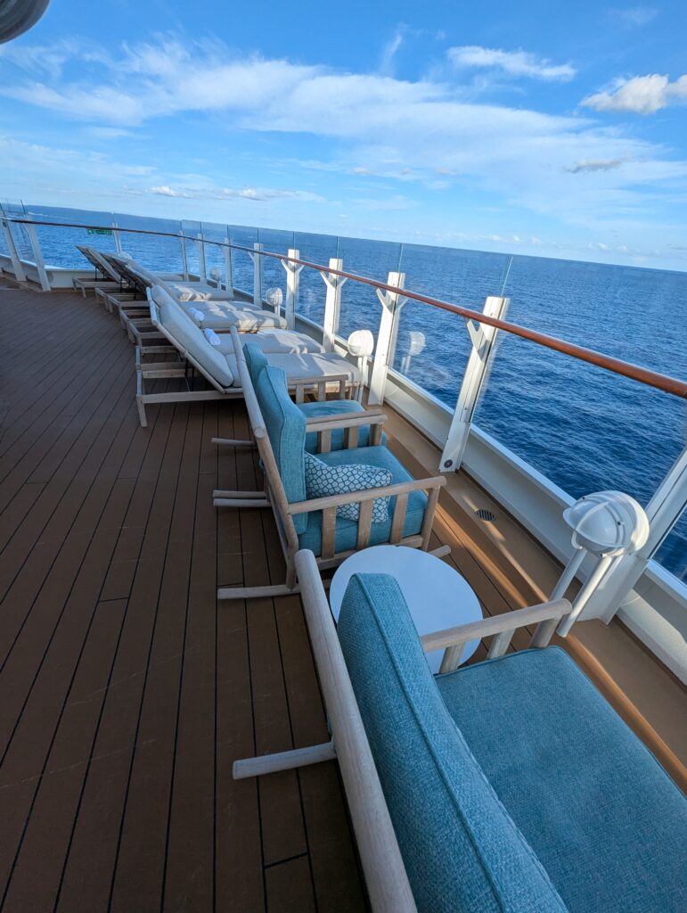 Quite Cove pool deck on the Disney Treasure