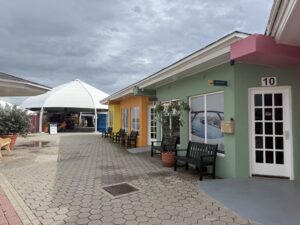Shops outside the cruise port in Curacao