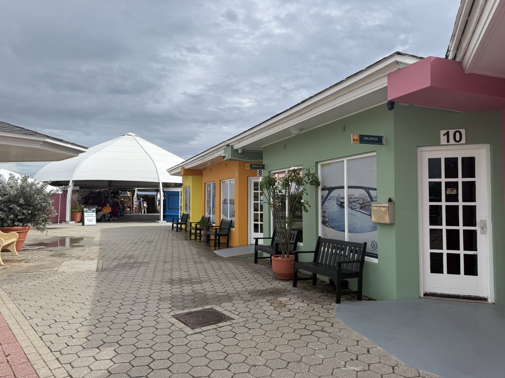 Shops outside the cruise port in Curacao