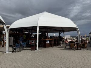 Shops outside the cruise port in Curacao